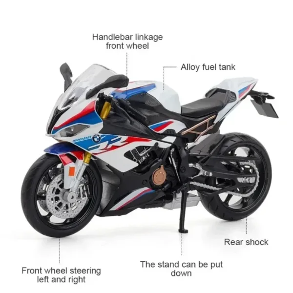 1:12 Scale BMW S1000RR Motorcycle Model Toy - Image 2