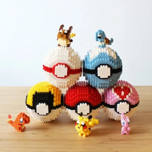 Micro Building Blocks Pikachu Pokeball Set - Image 4