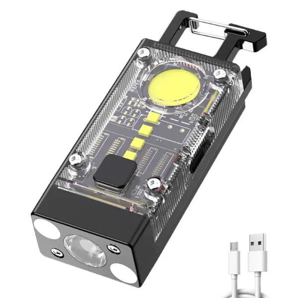 Portable Solar LED Flashlight Keychain Torch - Image 11
