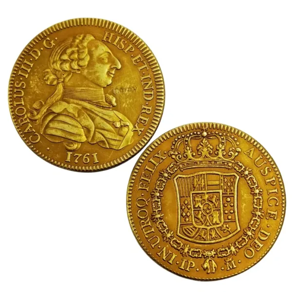 1761 Carlos III 4 Escudos Gold Coin Replica