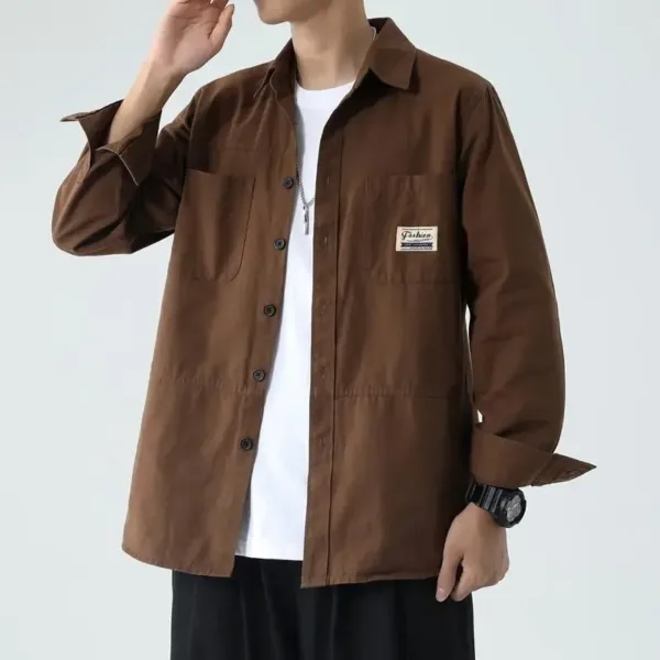 Men's Oversized Casual Long Sleeve Shirt - Image 10