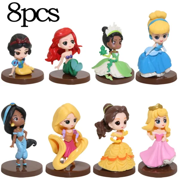 8pcs Disney Princess Action Figures Set