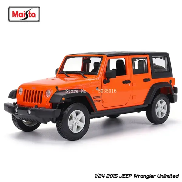 Maisto 1:24 Jeep Wrangler Diecast Model Car - Image 9