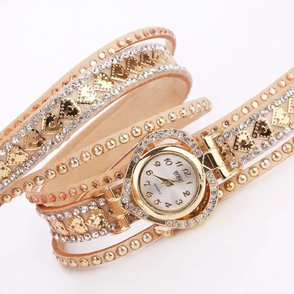 Rhinestone Heart Dial Women's Fashion Wristwatch - Image 4