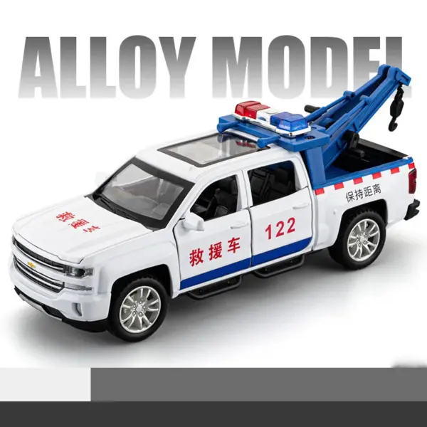 1/32 Diecast Alloy Rescue Trailer Car Toy - Image 7