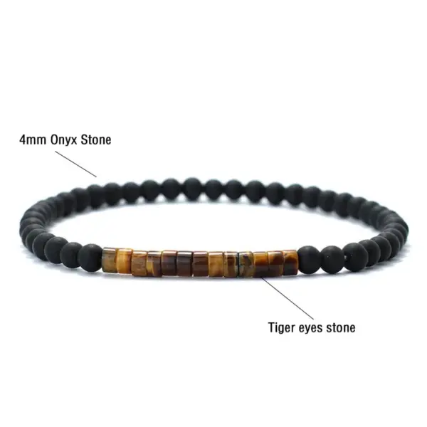 Unisex 4mm Emperor Onyx Bead Bracelet - Image 5