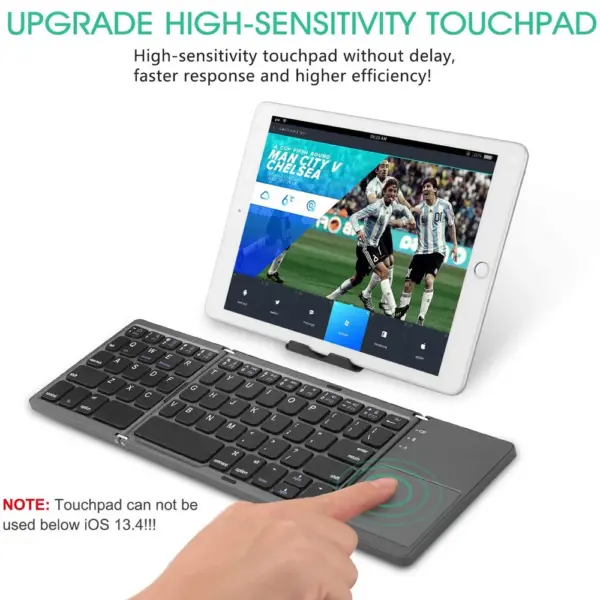 Foldable Bluetooth Keyboard with Touchpad for iOS Android Windows - Image 3