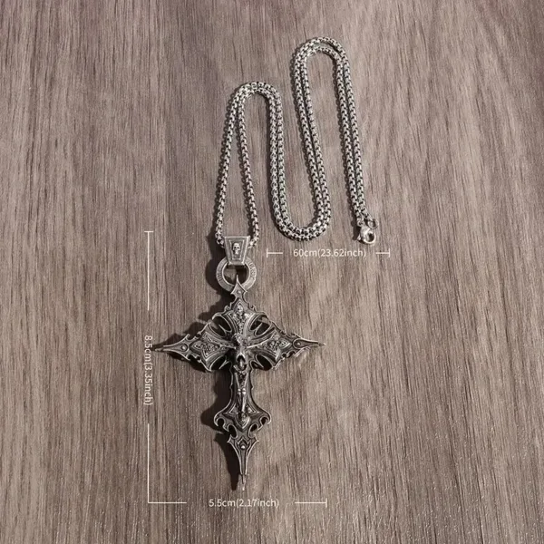 Vintage Christian Cross Pendant Necklace - Image 6