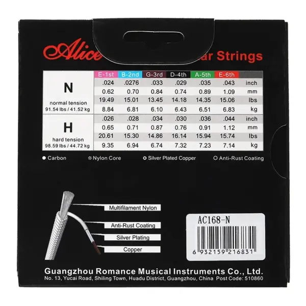 High-End Classical Guitar Strings Set AC168 - Image 2