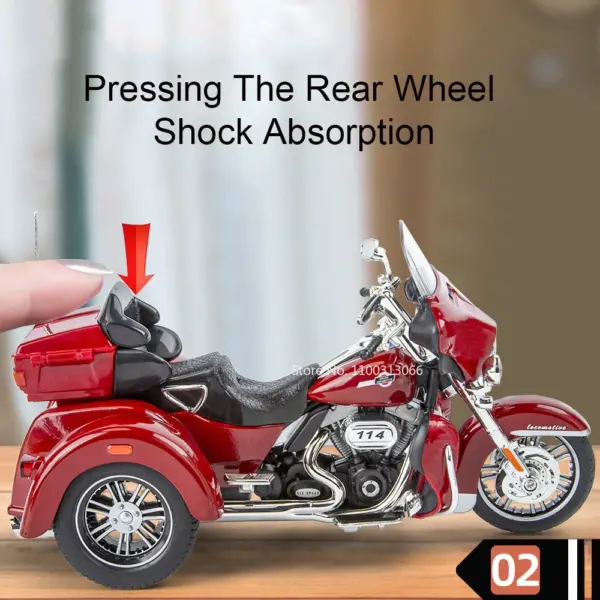 1/9 Scale Alloy Diecast Motorcycle Toy with Sound - Image 5