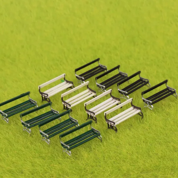 HO Scale 1:87 Garden Park Benches Set - Image 5