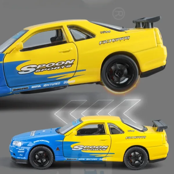 1:32 Nissan Skyline GTR R34 Diecast Model Car - Image 5