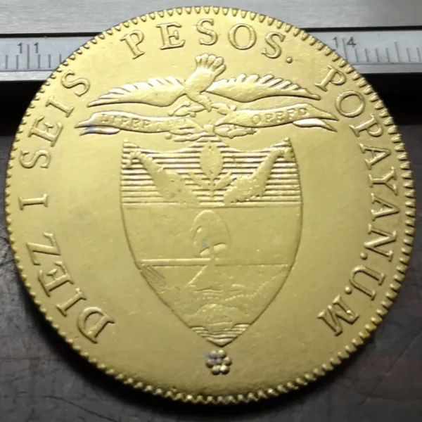 1846 Colombia Gold Copy Coin - 16 Pesos - Image 2