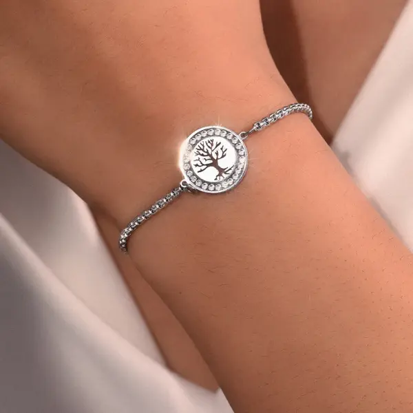 Stainless Steel Tree of Life Bracelet for Women - Image 2