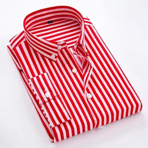 Striped Casual Long Sleeve Shirt for Men - Image 7