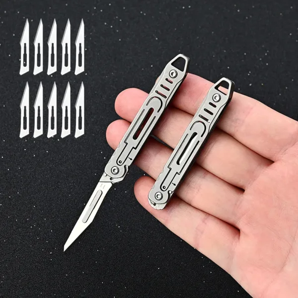 Folding Knife with 10 Stainless Steel Blades - Image 2