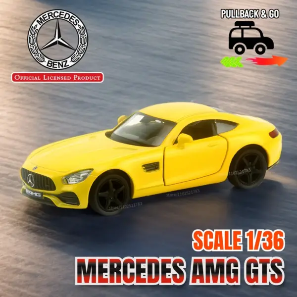 1:36 Mercedes AMG GTS Pink Diecast Model Car - Image 18