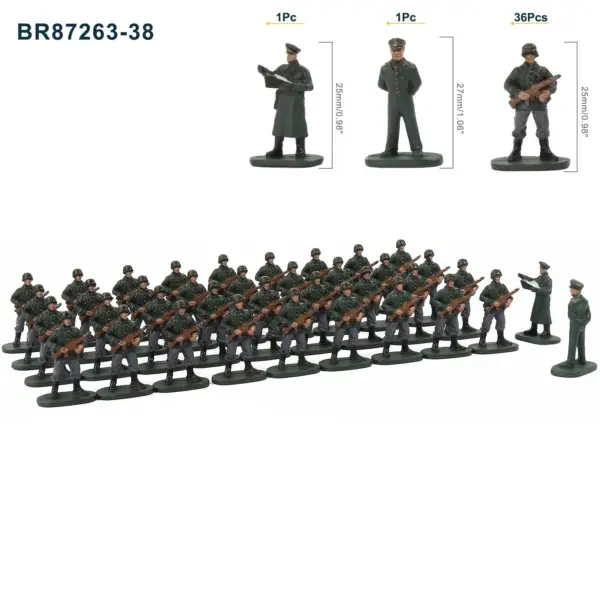 38pcs HO Scale Military Figures Set - Image 20