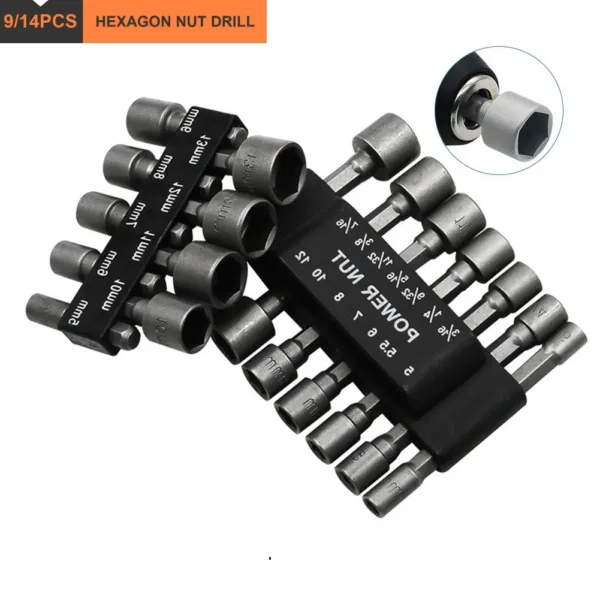 9/14Pcs Hex Socket Screw Driver Set Bits - Image 2