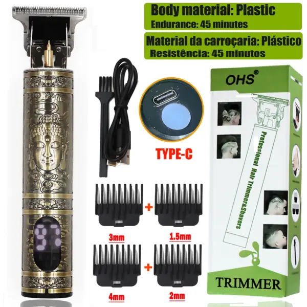 OHS X1 LCD Hair Clipper 0mm Trimmer - Image 15