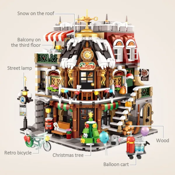 2506Pcs Mini Building Blocks Christmas Cafe Set - Image 3