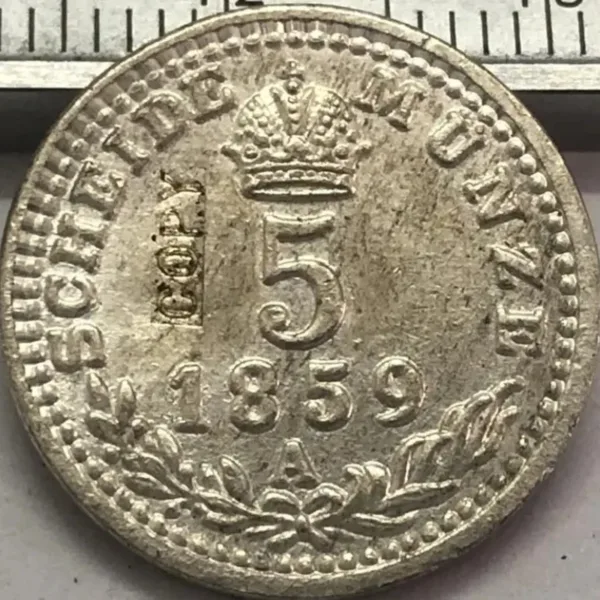 1859 Habsburg 5 Kreuzer Antique Coin Replica - Image 3