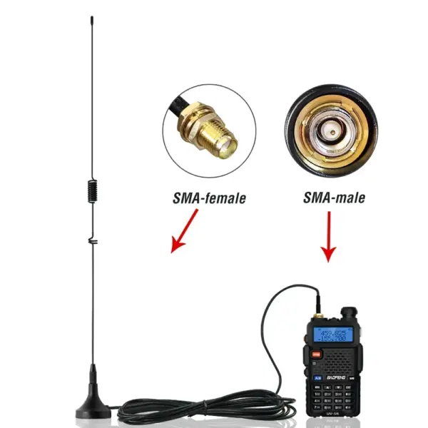 Dual Band SMA-F Magnetic Antenna for Baofeng