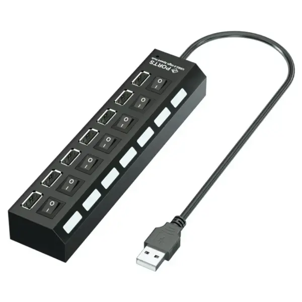 7-Port USB Hub with On/Off Switch for PC - Image 2