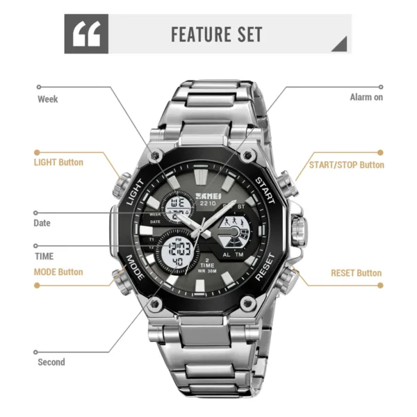 Men's Stainless Steel Sport Watch by SKMEI - Image 5