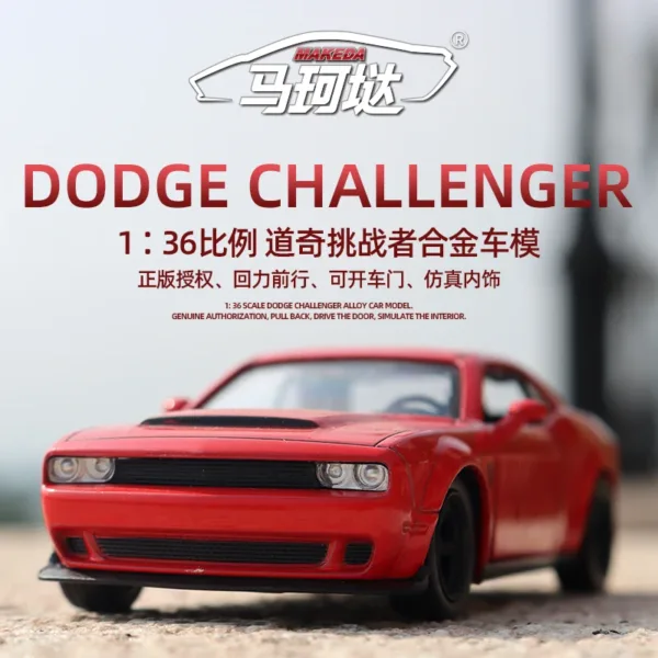 1/36 Dodge Challenger SRT Diecast Toy Car