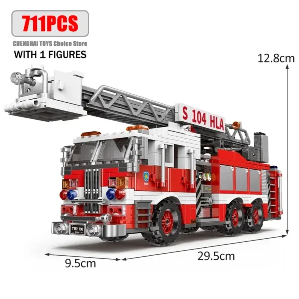 City Firefighter Rescue Vehicle Building Block Set - Image 5