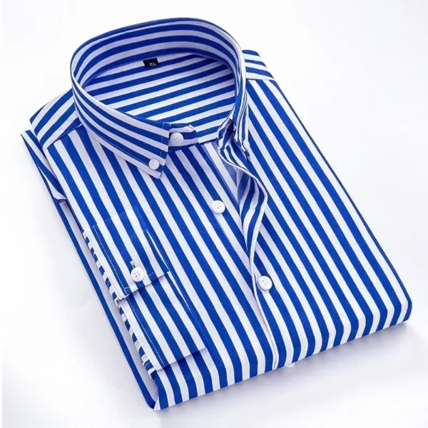 Striped Casual Long Sleeve Shirt for Men - Image 2