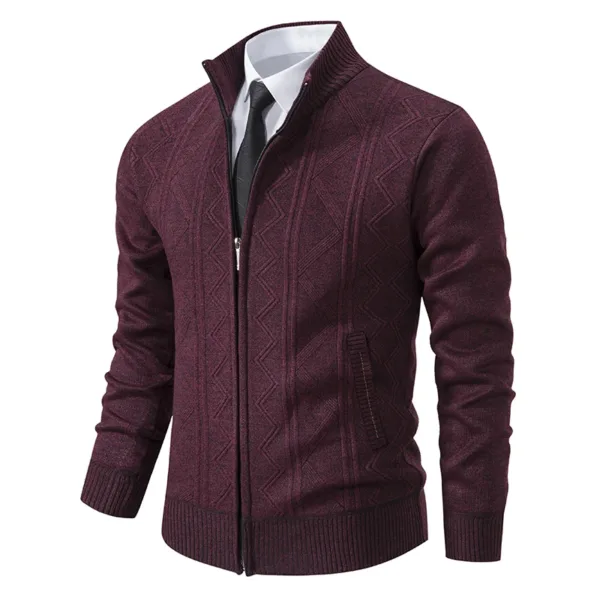 Men's Thick Fleece Cardigan with Pockets - Image 4