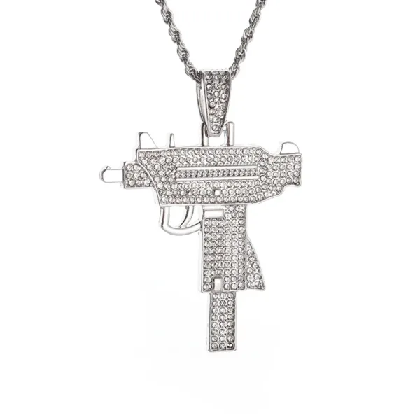 Iced Out Letter Pendant Necklace for Men - Image 36