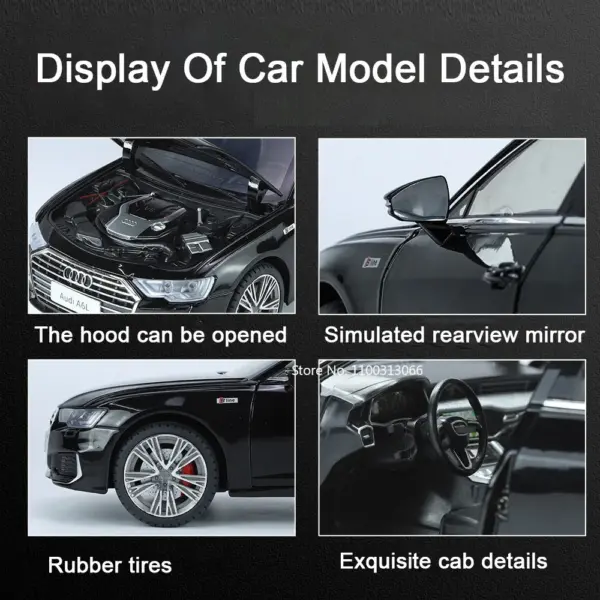 1:18 A6L Alloy Model Car with Sound and Light - Image 3