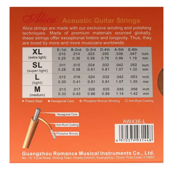 Alice AW436 Phosphor Bronze Acoustic Guitar Strings - Image 3