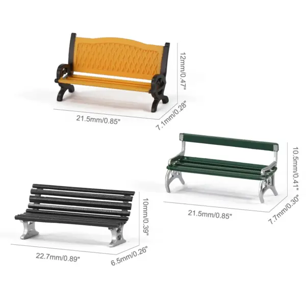 12pcs HO Scale Park Benches for Models - Image 2