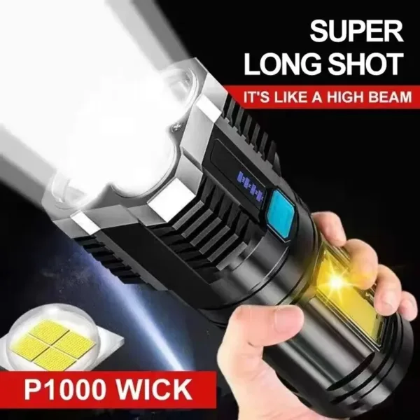 High Power LED Rechargeable Flashlight with COB