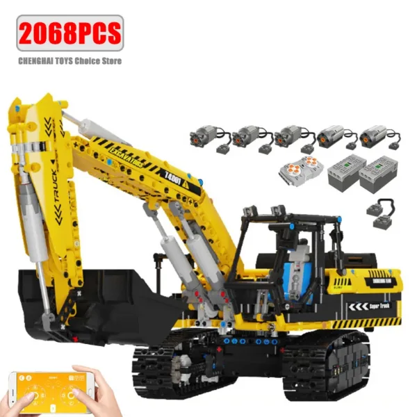 Remote Control Excavator Building Blocks Set - Image 8