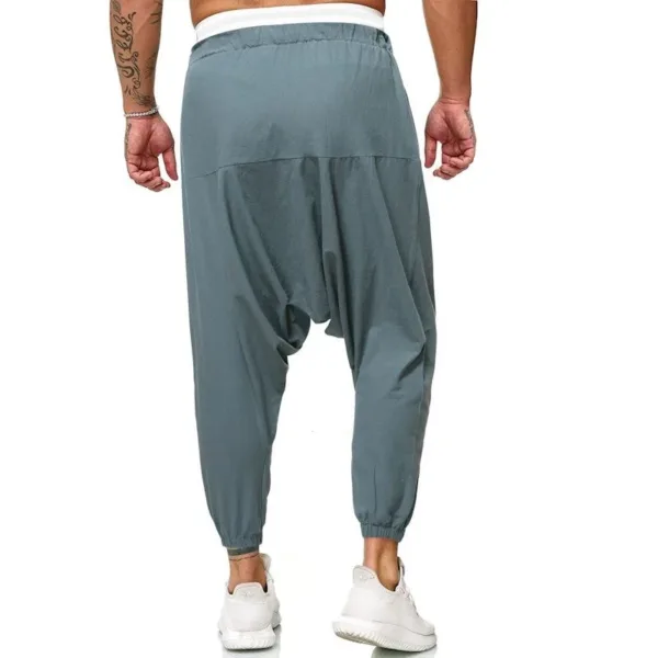 Men's Solid Harem Pants Casual Joggers - Image 4