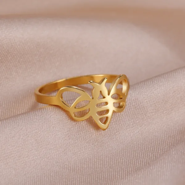 Cute Bee Stainless Steel Fashion Ring