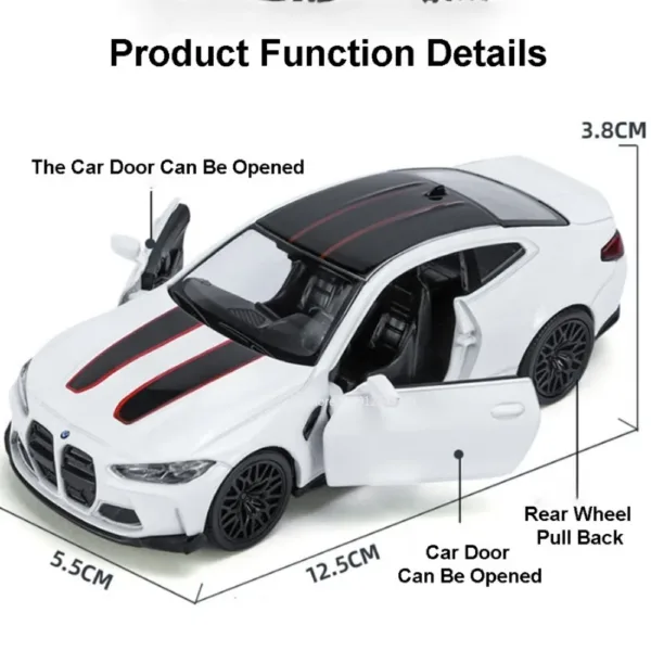 1/36 BMW M4 CSL Alloy Diecast Car Model - Image 2