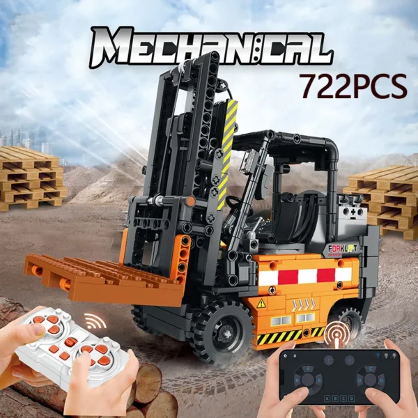 722PCS Remote Control Forklift Building Blocks - Image 2