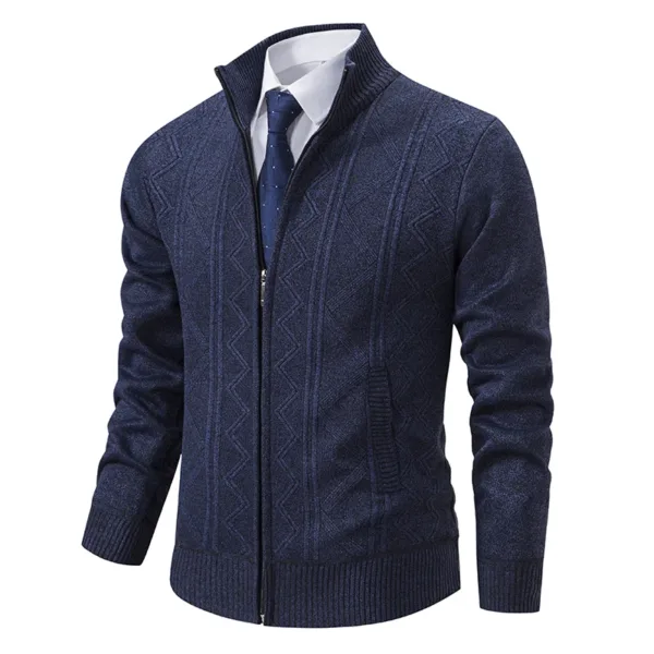 Men's Thick Fleece Cardigan with Pockets - Image 3