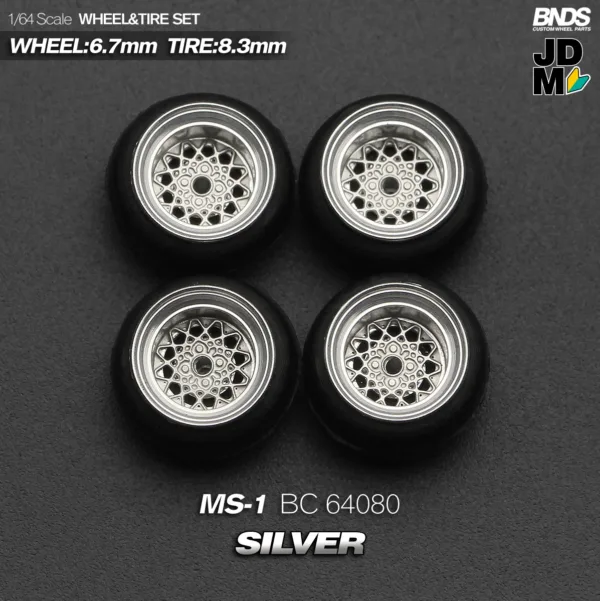 1/64 Scale Alloy Wheel and Tire Set 4pcs - Image 11