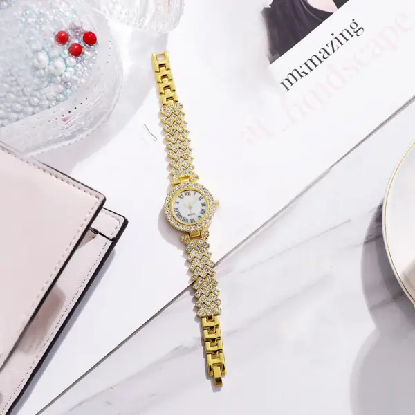 6PCS Women's Rhinestone Watch Jewelry Set - Image 4