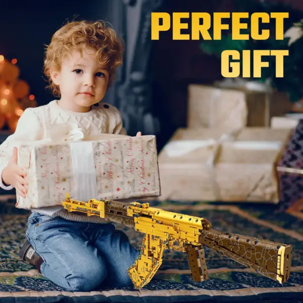 1548Pcs Gold AK47 Building Blocks Set - Image 4