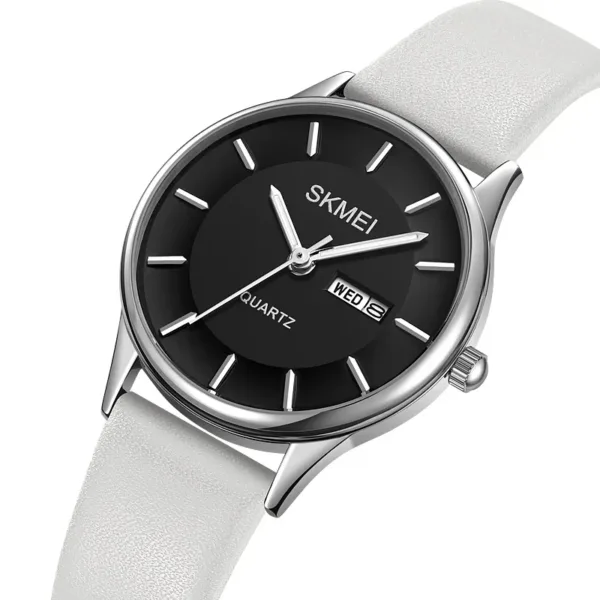 Elegant Women's Leather Strap Quartz Watch