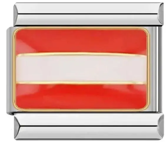 Italian Flag Charm Bracelet in Stainless Steel 19 Italian Flag Charm Bracelet in Stainless Steel - Image 19