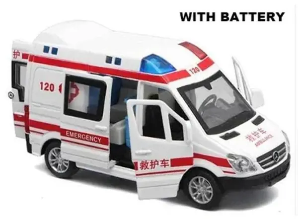 1:32 Ambulance Diecast Model with Sound Light - Image 7
